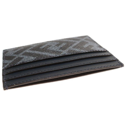 Fendi Card Case Shadow Diagonal Business Card Holder Navy PVC