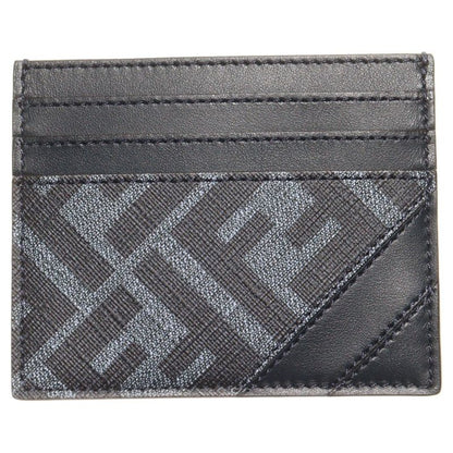 Fendi Card Case Shadow Diagonal Business Card Holder Navy PVC