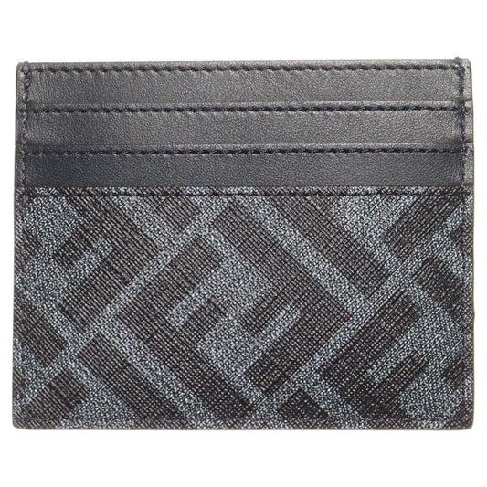 Fendi Card Case Shadow Diagonal Business Card Holder Navy PVC