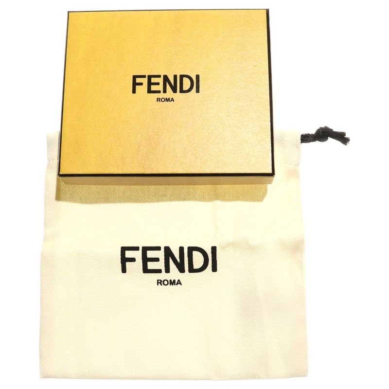 Fendi Card Case Shadow Diagonal Business Card Holder Navy PVC