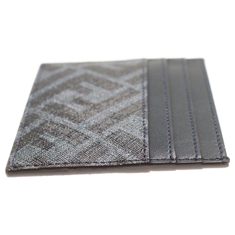 Fendi Card Case Shadow Diagonal Business Card Holder Navy PVC