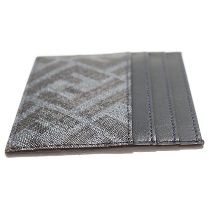 Fendi Card Case Shadow Diagonal Business Card Holder Navy PVC