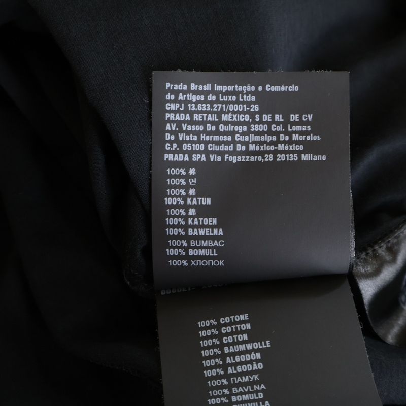 Prada 20ss Logo Print S Tee Shirt Logo Print Short Sleeve T-Shirt Cut and Sew