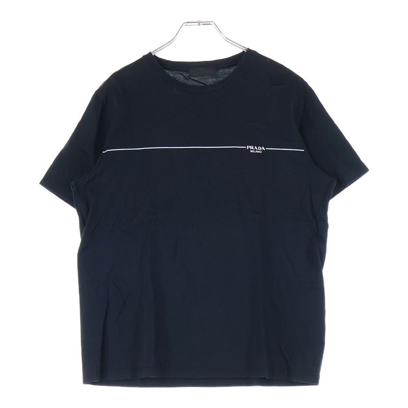 Prada 20ss Logo Print S Tee Shirt Logo Print Short Sleeve T-Shirt Cut and Sew