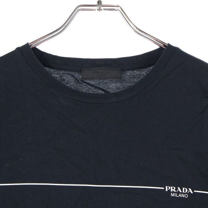 Prada 20ss Logo Print S Tee Shirt Logo Print Short Sleeve T-Shirt Cut and Sew