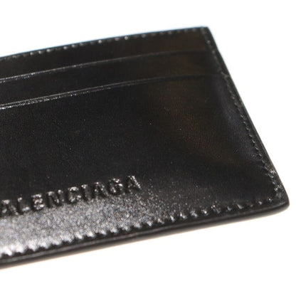 Balenciaga Card Holder Logo Print Leather Card Holder Commuter Holder Black
