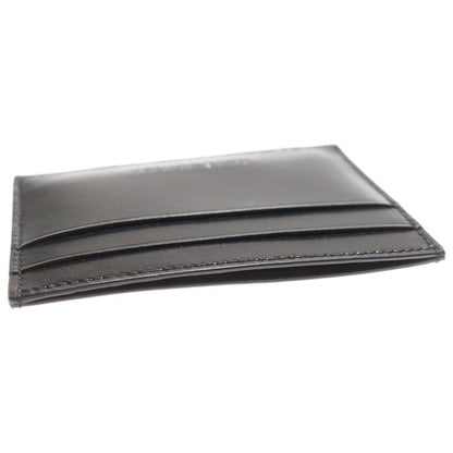 Balenciaga Card Holder Logo Print Leather Card Holder Commuter Holder Black