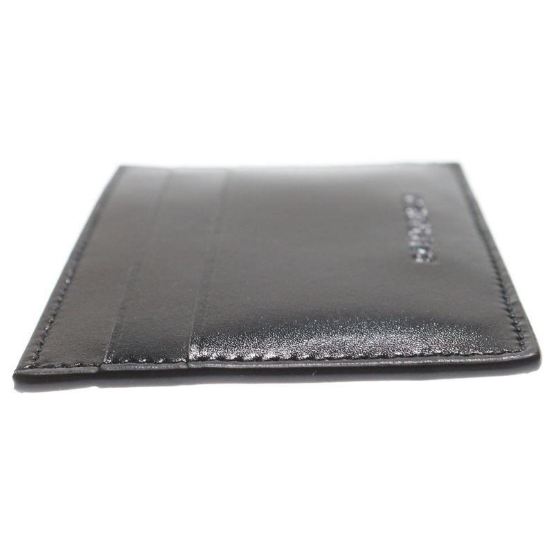 Balenciaga Card Holder Logo Print Leather Card Holder Commuter Holder Black