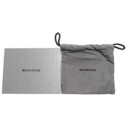 Balenciaga Card Holder Logo Print Leather Card Holder Commuter Holder Black