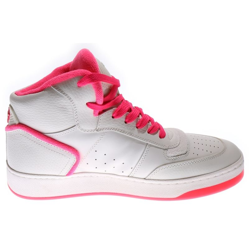Saint Laurent Paris Sl80 Leather High Cut Sneakers Shoes White Pink 711250