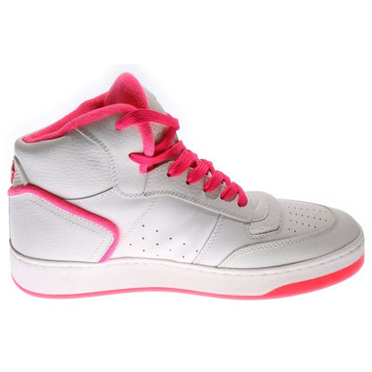 Saint Laurent Paris Sl80 Leather High Cut Sneakers Shoes White Pink 711250