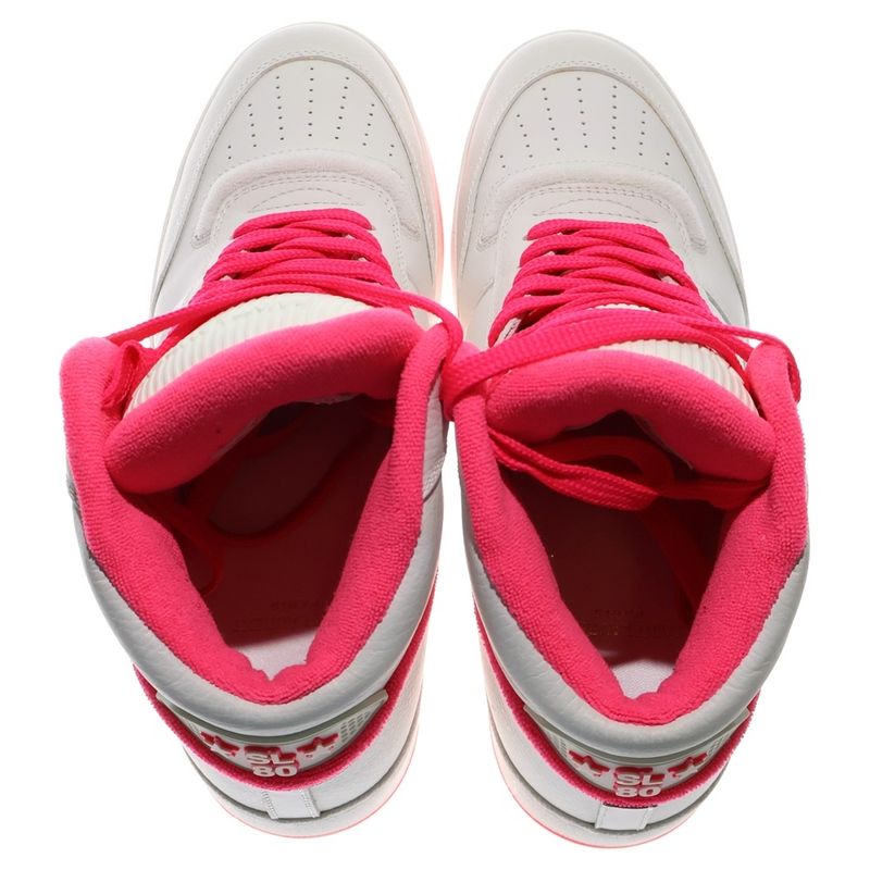 Saint Laurent Paris Sl80 Leather High Cut Sneakers Shoes White Pink 711250