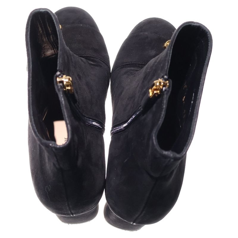 Christian Dior 23aw C'est Dior Suede Leather Short Boots Black Women's