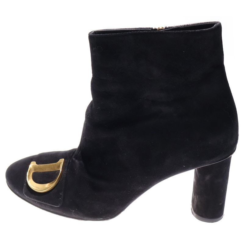 Christian Dior 23aw C'est Dior Suede Leather Short Boots Black Women's
