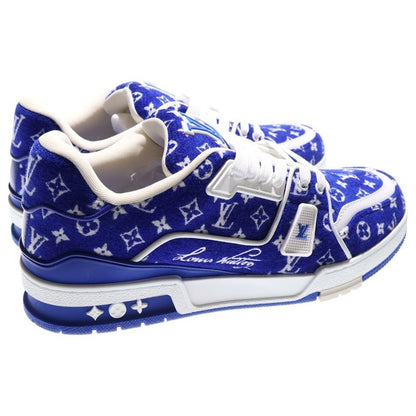 Louis Vuitton LV Trainer 1abfrm LV Trainer Line Velor Low Cut Sneakers Blue