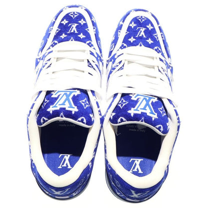 Louis Vuitton LV Trainer 1abfrm LV Trainer Line Velor Low Cut Sneakers Blue