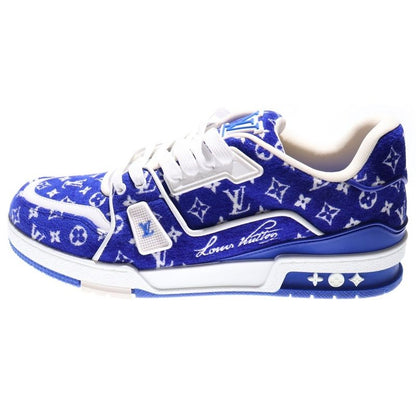 Louis Vuitton LV Trainer 1abfrm LV Trainer Line Velor Low Cut Sneakers Blue
