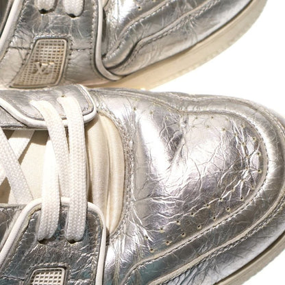 Louis Vuitton LV Trainer 1a5ahy LV Trainer Line Leather Low Cut Sneakers Silver