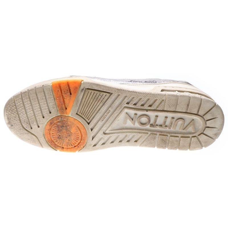 Louis Vuitton LV Trainer 1a5ahy LV Trainer Line Leather Low Cut Sneakers Silver