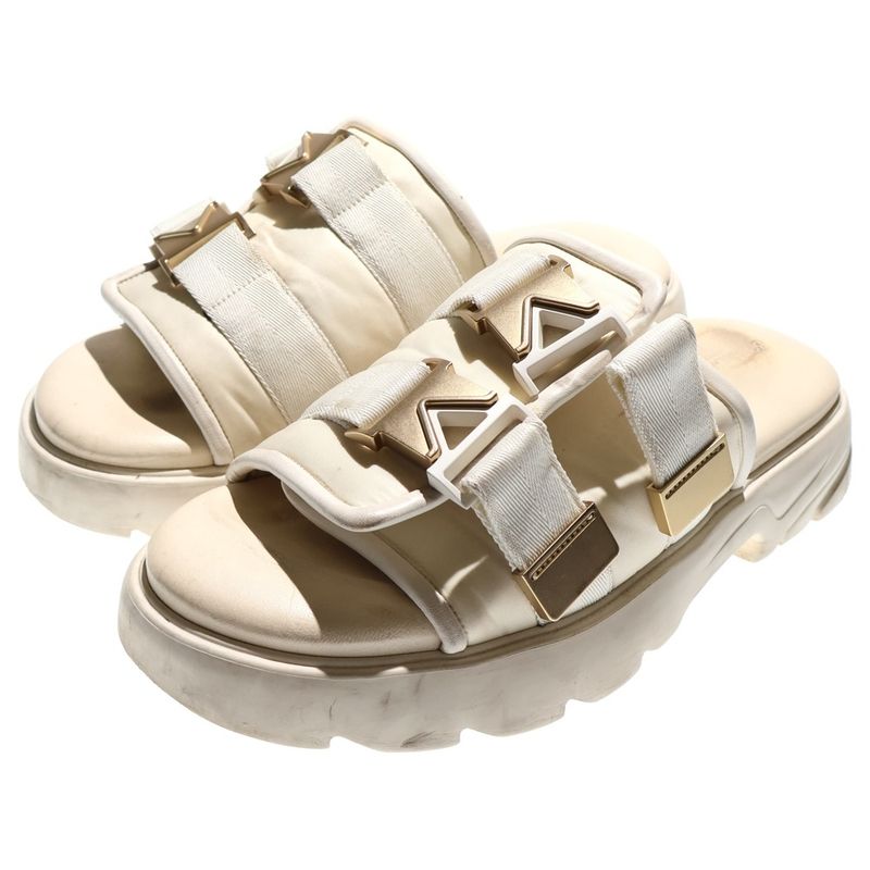 Bottega Veneta Flash Buckle Strap Flat Sandals Ivory