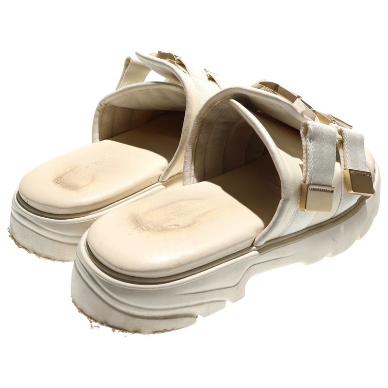 Bottega Veneta Flash Buckle Strap Flat Sandals Ivory
