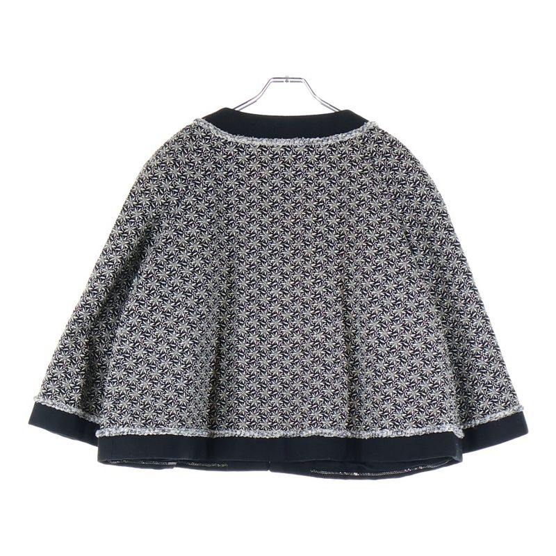Chanel 15aw Coco Mark Turnlock All Over Pattern Jacquard Flare Sleeve Crew Neck