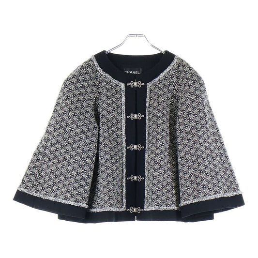 Chanel 15aw Coco Mark Turnlock All Over Pattern Jacquard Flare Sleeve Crew Neck