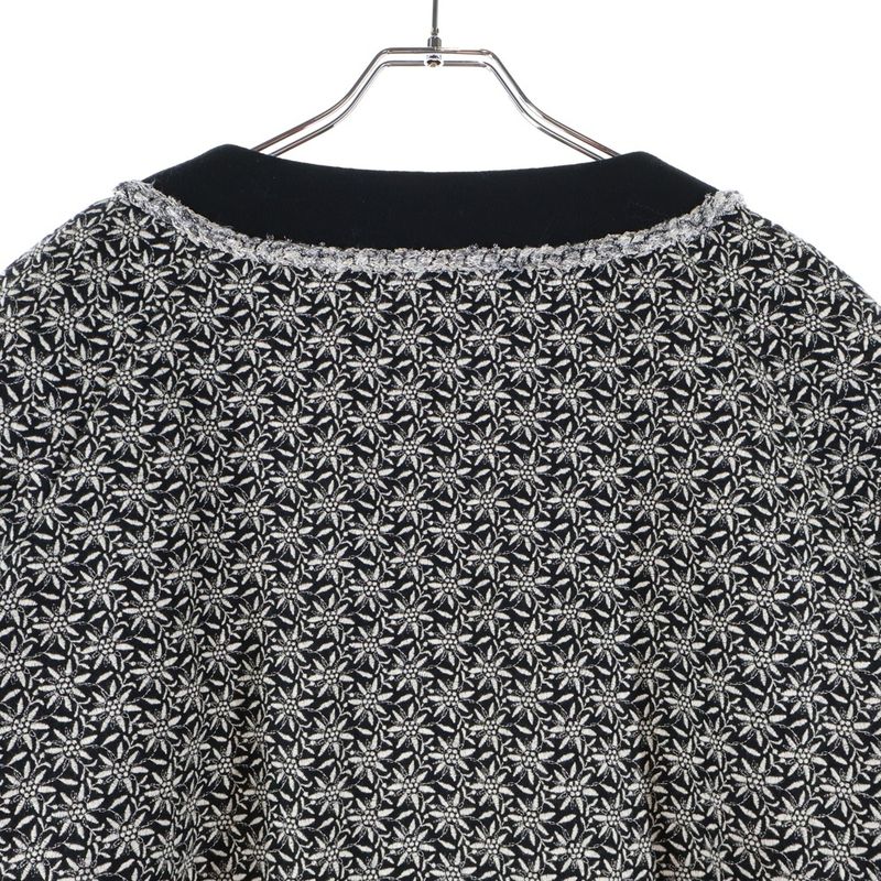 Chanel 15aw Coco Mark Turnlock All Over Pattern Jacquard Flare Sleeve Crew Neck