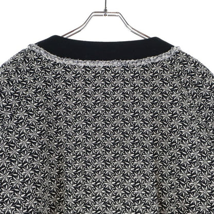 Chanel 15aw Coco Mark Turnlock All Over Pattern Jacquard Flare Sleeve Crew Neck