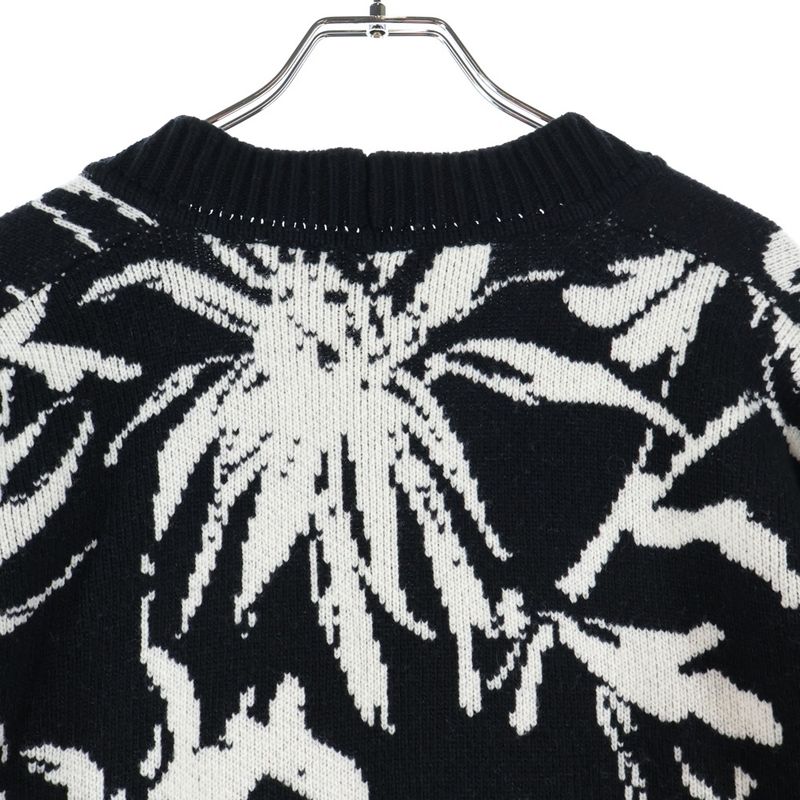 Louis Vuitton 23ss Thistle Jacquard All Over Pattern Wool Knit Long Sleeve