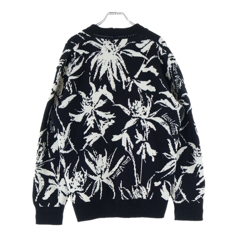 Louis Vuitton 23ss Thistle Jacquard All Over Pattern Wool Knit Long Sleeve