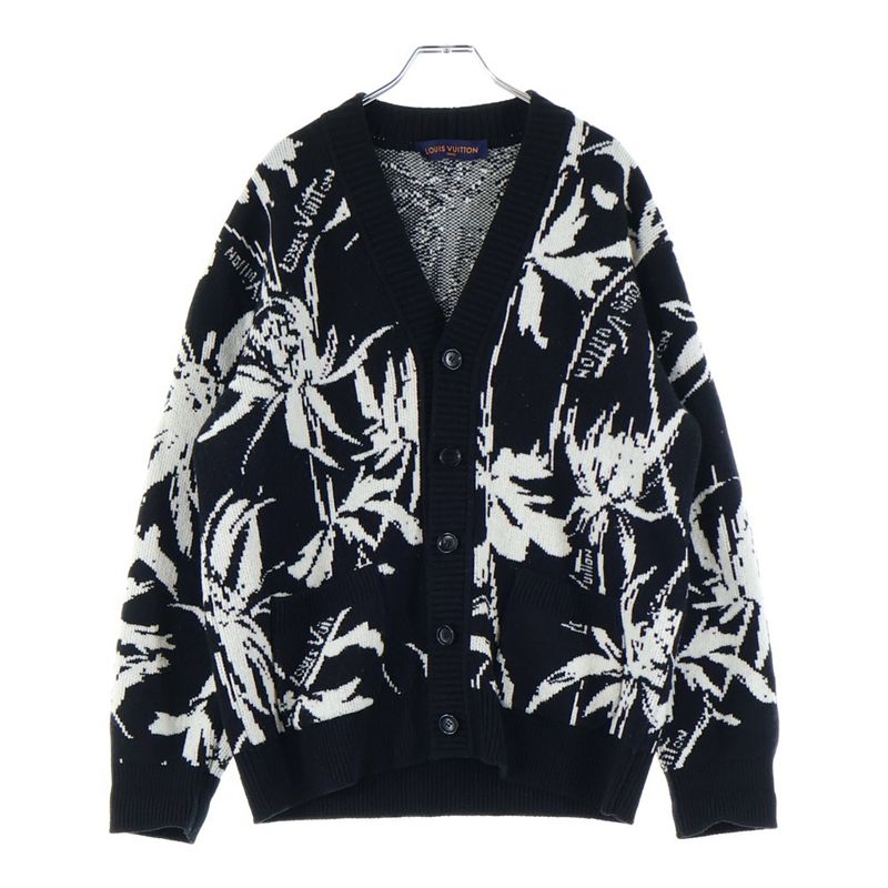 Louis Vuitton 23ss Thistle Jacquard All Over Pattern Wool Knit Long Sleeve