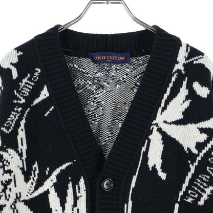 Louis Vuitton 23ss Thistle Jacquard All Over Pattern Wool Knit Long Sleeve