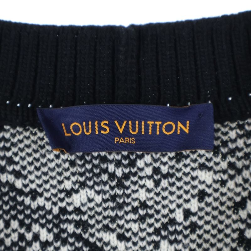 Louis Vuitton 23ss Thistle Jacquard All Over Pattern Wool Knit Long Sleeve