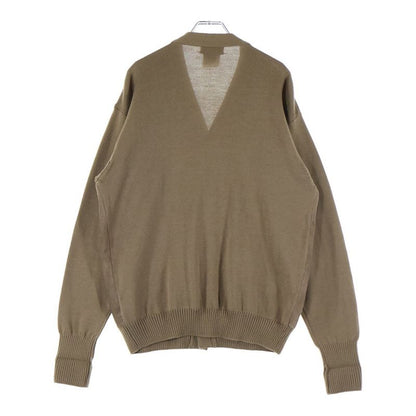 Hermes Suede Cut Replacement Silk Cashmere Blend Wool Knit Long Sleeve Cardigan