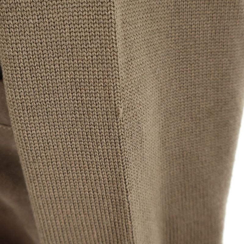 Hermes Suede Cut Replacement Silk Cashmere Blend Wool Knit Long Sleeve Cardigan