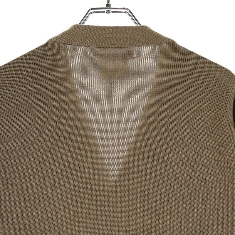 Hermes Suede Cut Replacement Silk Cashmere Blend Wool Knit Long Sleeve Cardigan