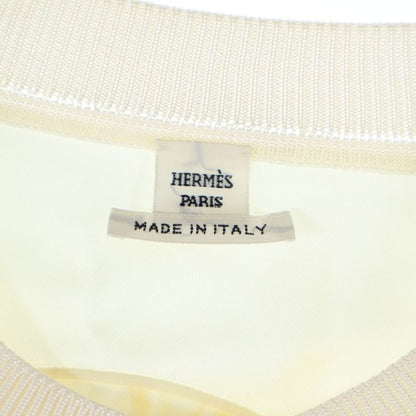 Hermes Chaine Button Silk Switching Back Logo Embroidery Long Sleeve Knit