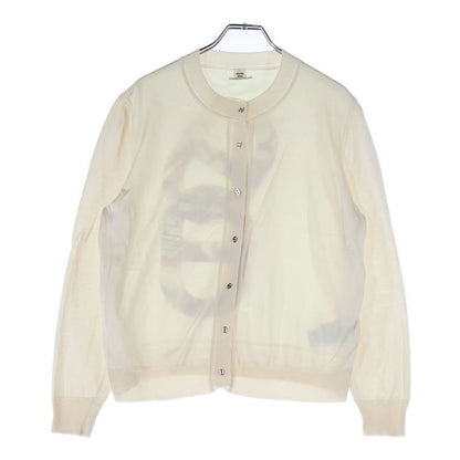 Hermes Chaine Button Silk Switching Back Logo Embroidery Long Sleeve Knit