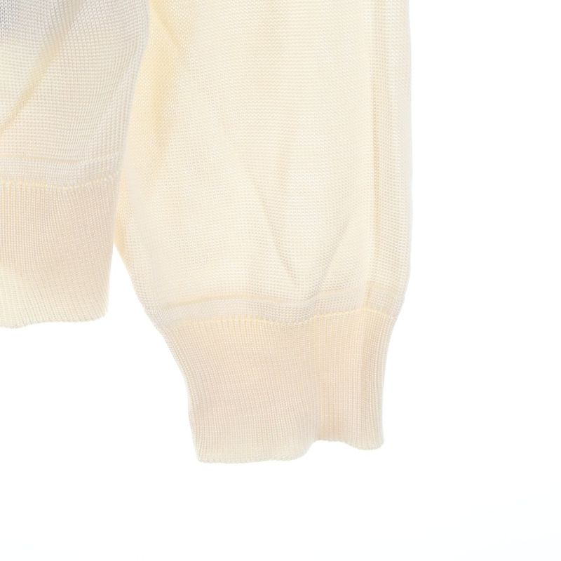 Hermes Chaine Button Silk Switching Back Logo Embroidery Long Sleeve Knit