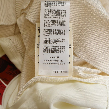 Hermes Chaine Button Silk Switching Back Logo Embroidery Long Sleeve Knit