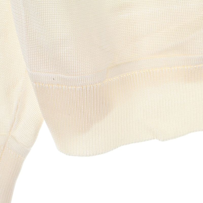 Hermes Chaine Button Silk Switching Back Logo Embroidery Long Sleeve Knit