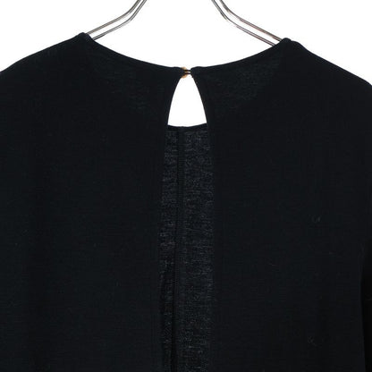 Loewe 21aw Deformed Kimono Sleeve Crew Neck Rayon Long Flare Dress Black