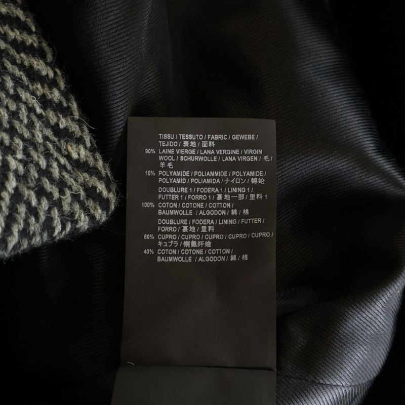 Saint Laurent Paris 17aw Herringbone Wool 4b Chester Coat Gray 485337