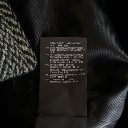 Saint Laurent Paris 17aw Herringbone Wool 4b Chester Coat Gray 485337
