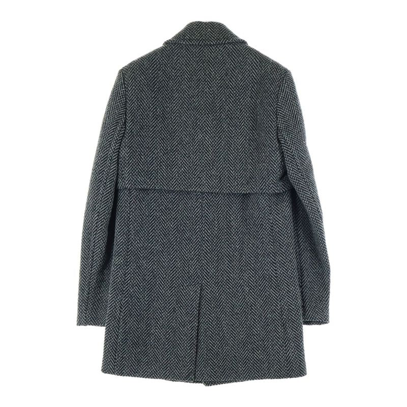 Saint Laurent Paris 17aw Herringbone Wool 4b Chester Coat Gray 485337