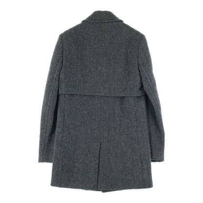 Saint Laurent Paris 17aw Herringbone Wool 4b Chester Coat Gray 485337