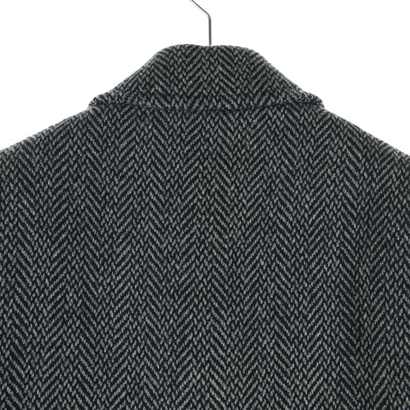 Saint Laurent Paris 17aw Herringbone Wool 4b Chester Coat Gray 485337