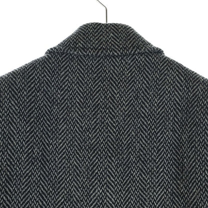 Saint Laurent Paris 17aw Herringbone Wool 4b Chester Coat Gray 485337