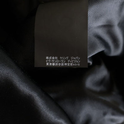 Saint Laurent Paris 17aw Herringbone Wool 4b Chester Coat Gray 485337